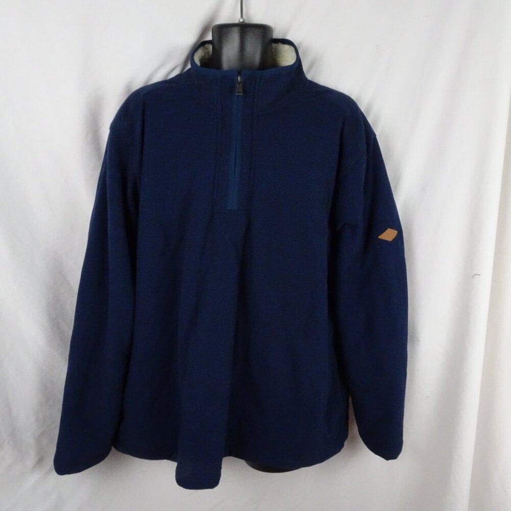 Orvis Classic Collection Men Blue 1/4 Zip Sherpa Lined Sweater Size XXL